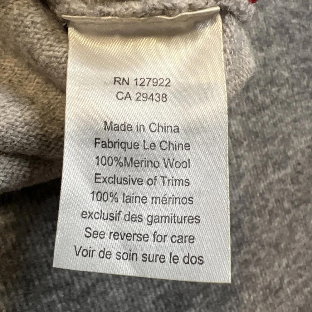 Mountain Khakis Lodge Sweater Mens XLarge Grey 1/4 Zip Merino Wool Ready To Wear